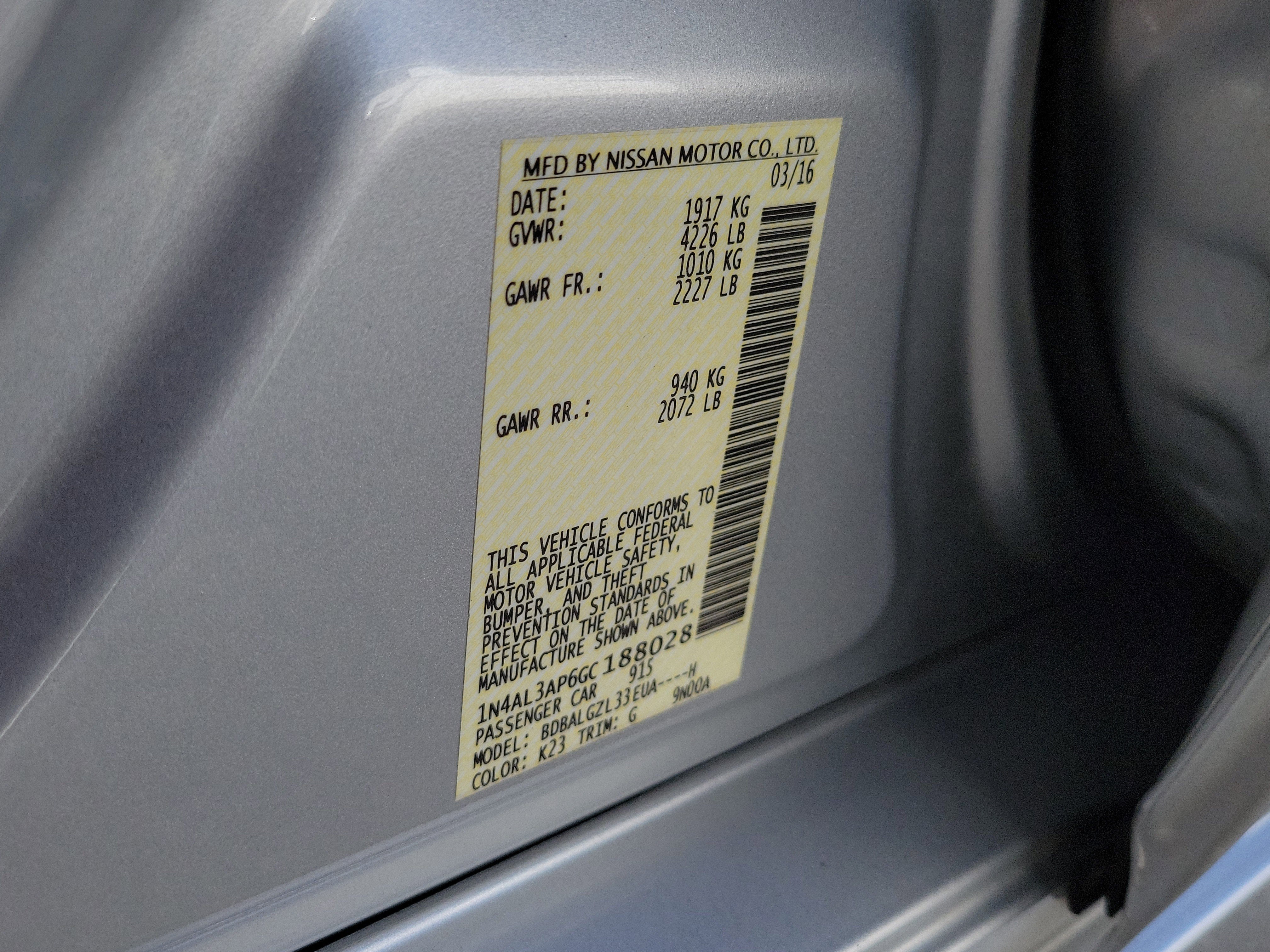 2016 Nissan Altima 2.5 S