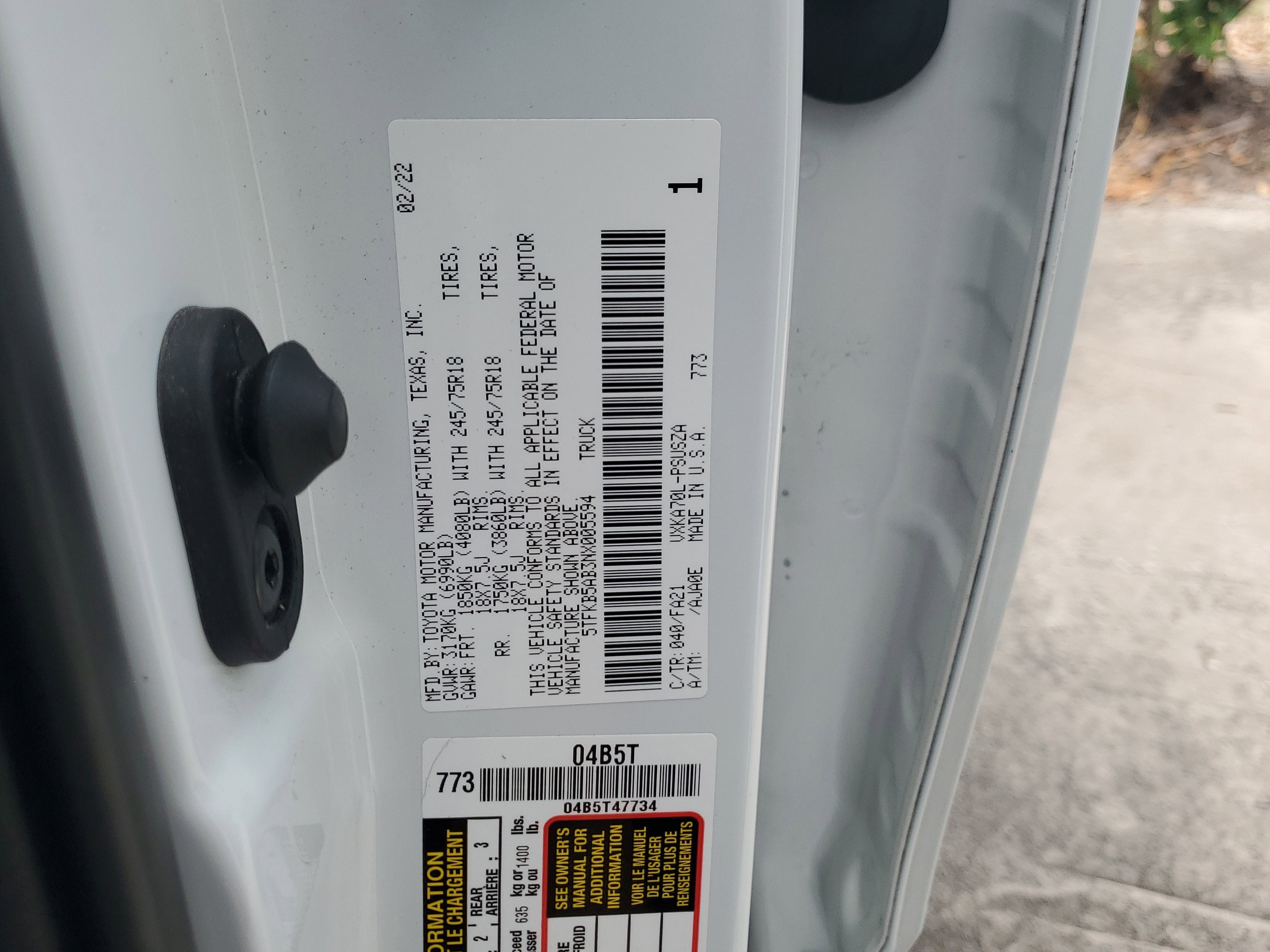 2022 Toyota Tundra 2WD SR